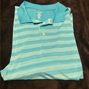 George Men's Teal Striped Polo Shirt